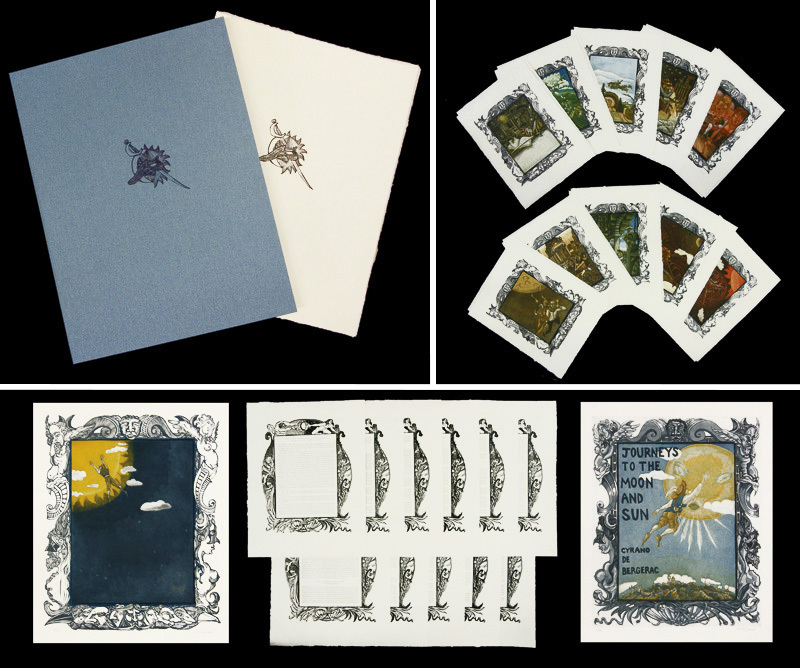 Journeys to the Moon and Sun (handmade book in portfolio form) by Art Hazelwood