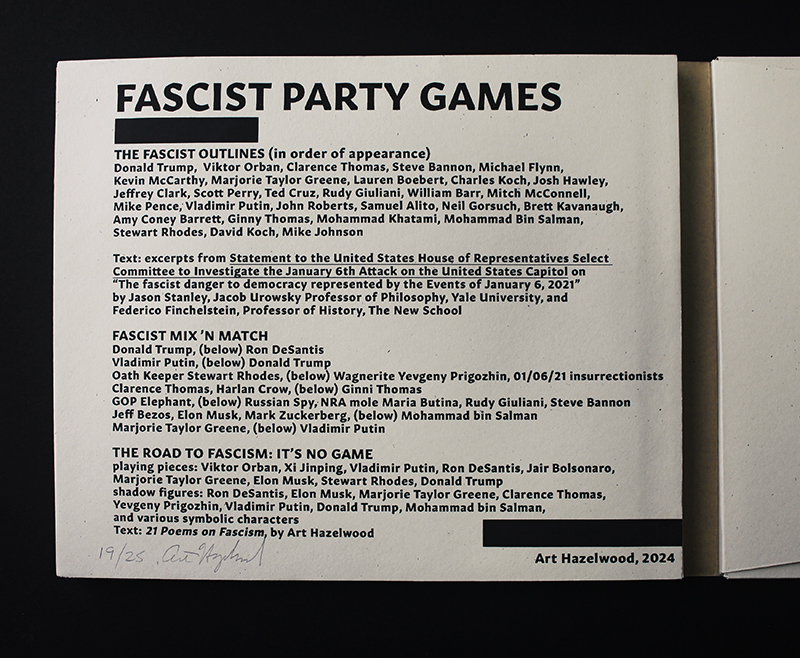 Fascist Party Games by Art Hazelwood