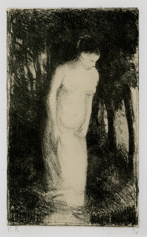 Baigneuse pres dun bois by Camille Pissarro