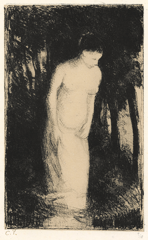 Baigneuse pres dun bois by Camille Pissarro