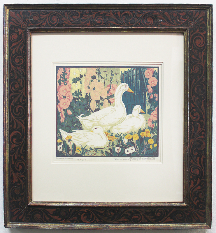 Ducks and Hollyhocks by Jessie Arms Botke