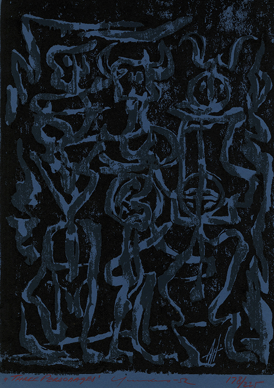 Three Personages from Portfolio of Five Prints by Adja Yunkers