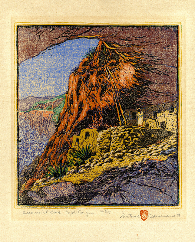 Ceremonial Cave Frijole Canyon by Gustave Baumann