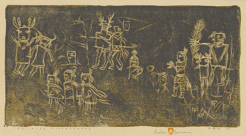 Frijoles Pictographs by Gustave Baumann