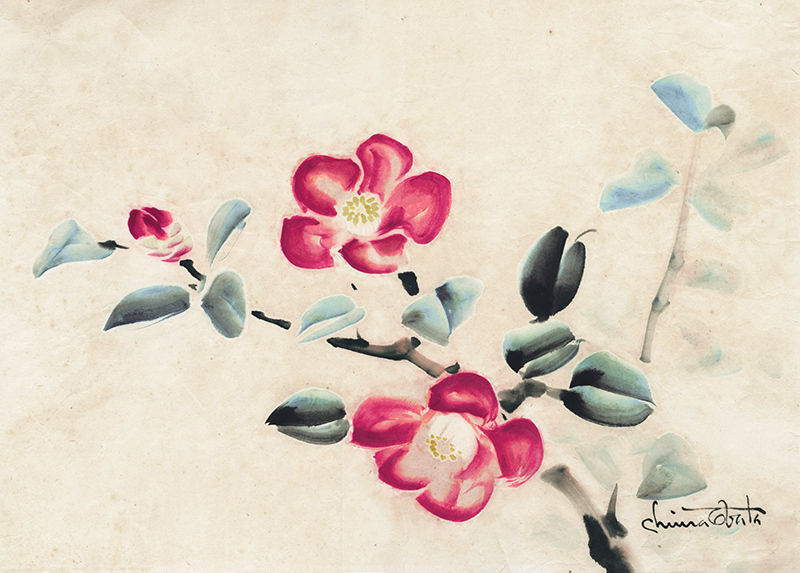 (Quince Blossoms) by Chiura Obata