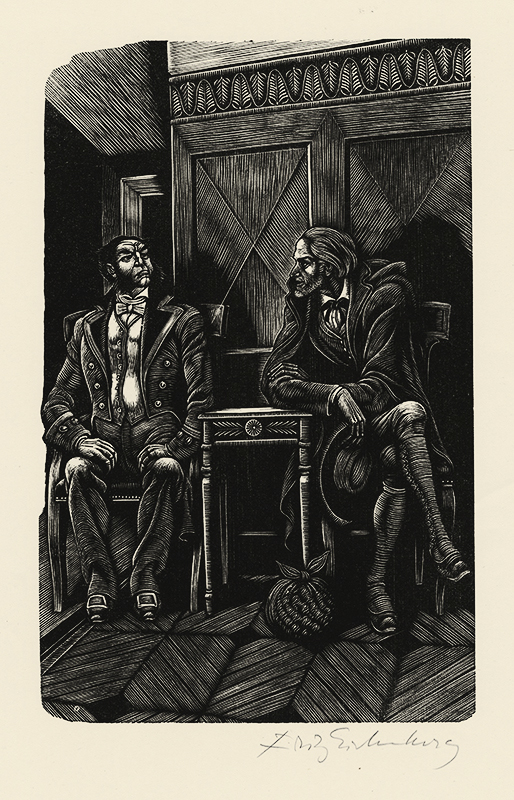 Myshkin and Keller - from The Idiot, by Dostoevsky by Fritz Eichenberg