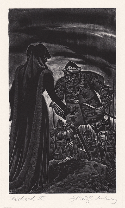 The ghost of Lady Anne - from The Tragedy of Richhrd III by Shakespeare by Fritz Eichenberg