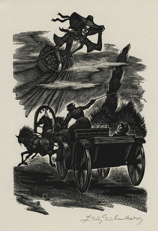 Vision Of Woman Over Carriage by Fritz Eichenberg