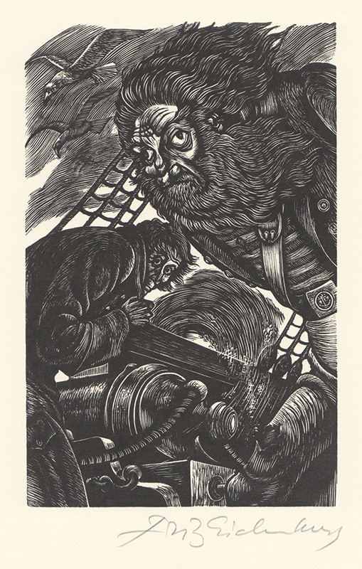 Manuscript Found in a Bottle from Tales of Edgar Allan Poe by Fritz Eichenberg