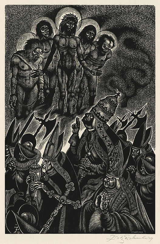 In Praise of Folly (Portfolio of 10 xylographs) by Fritz Eichenberg