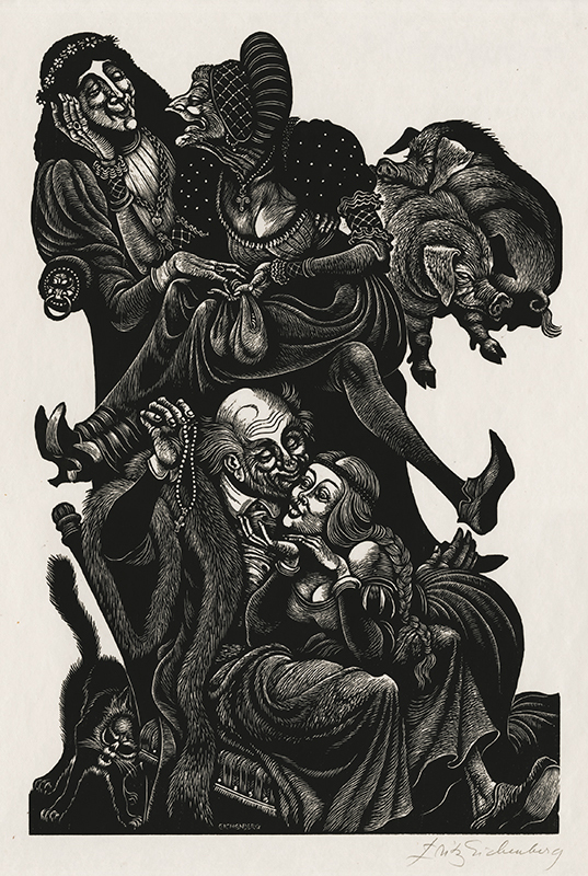 In Praise of Folly (Portfolio of 10 xylographs) by Fritz Eichenberg