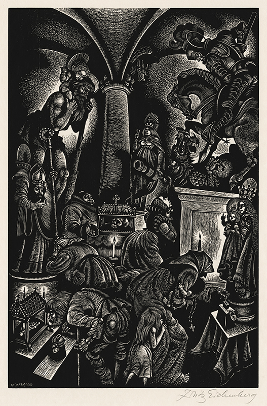 In Praise of Folly (Portfolio of 10 xylographs) by Fritz Eichenberg