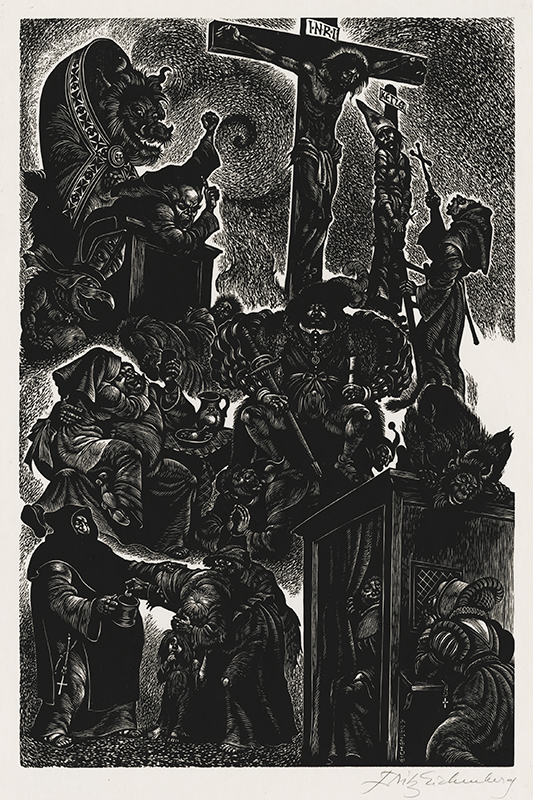 In Praise of Folly (Portfolio of 10 xylographs) by Fritz Eichenberg