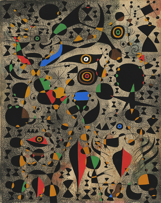 Femme encerclées par le vol dun oiseau - Pl. XVI from Constellations suite (after Miro) by Joan Miro