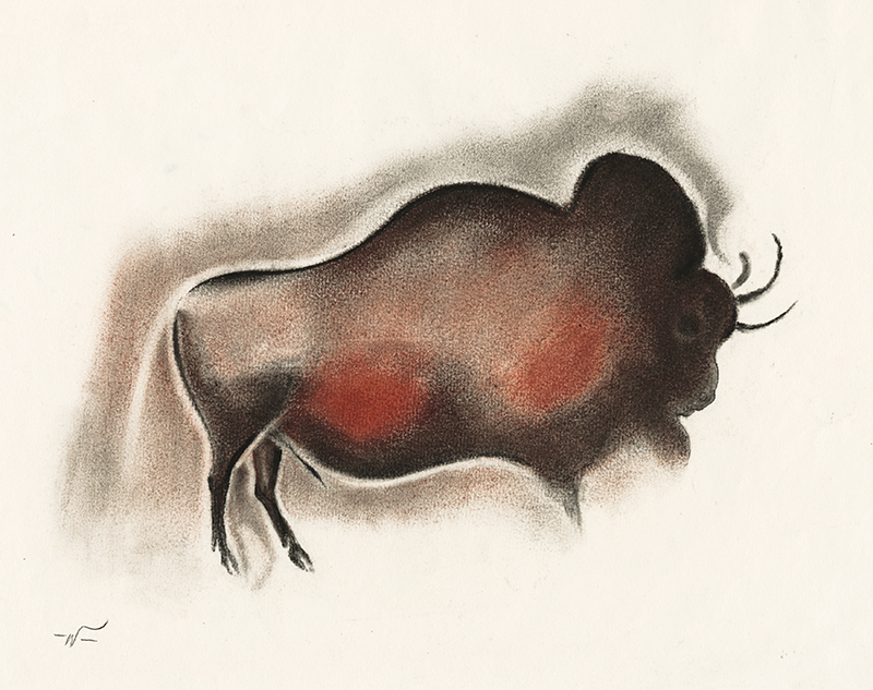 (Bison Cave Drawing) by John William Winkler