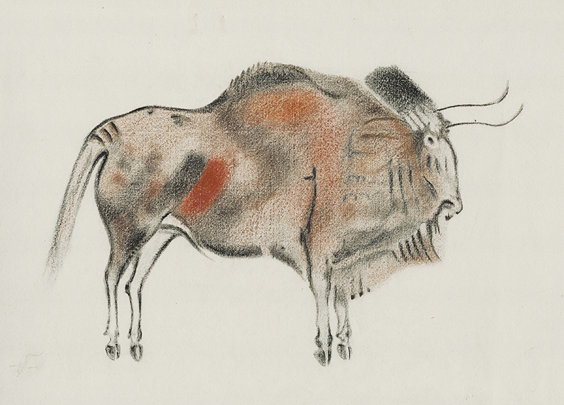 (Cave Paintings: Altamira Bison with symbols on neck) by John William Winkler