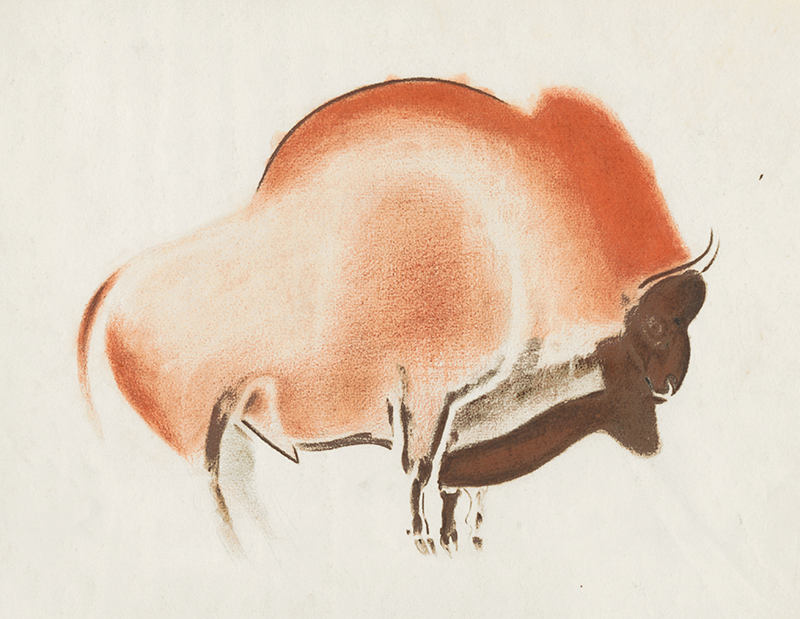 (Cave Paintings - Font-de-Gaume Bull Bison) by John William Winkler
