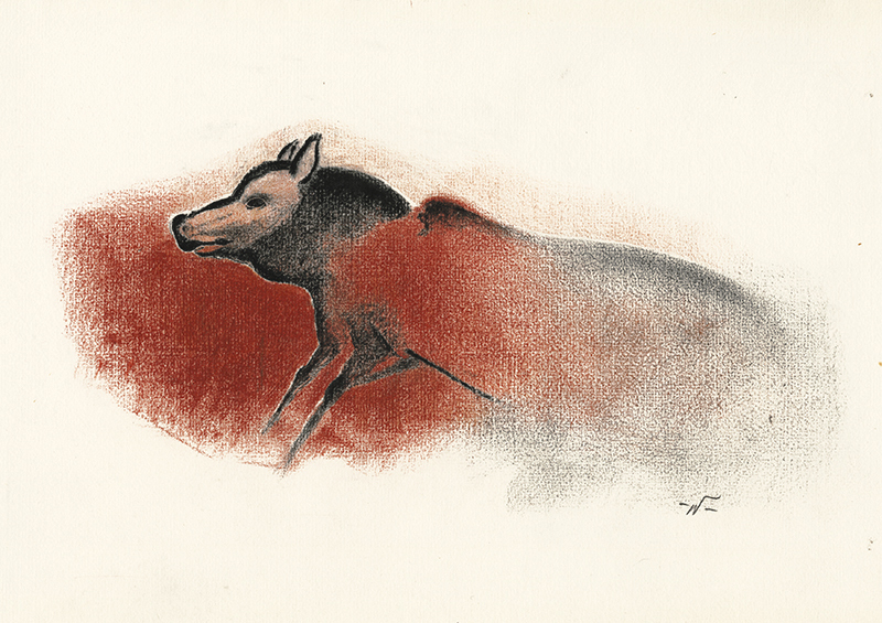 (Cave Paintings - Font-de-Gaume wolf) by John William Winkler