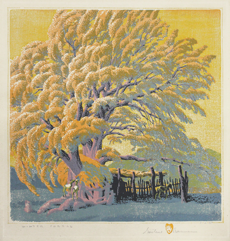 Winter Corral by Gustave Baumann