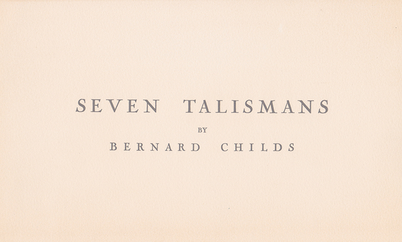 Seven Talismans - a suite of seven intaglios by Bernard Childs