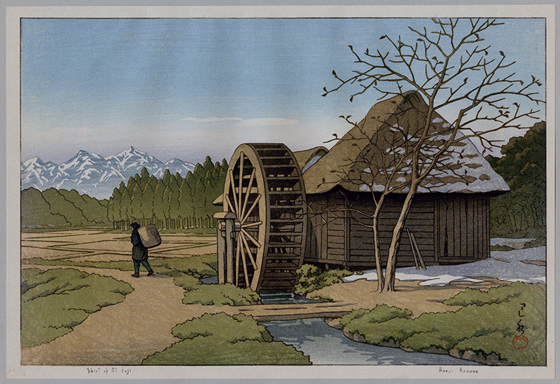 Skirt of Mount Fuji (February, from the Calendar for the Pacific Transport Lines, 1953) by Kawase Hasui