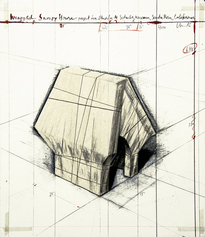Wrapped Snoopy Doghouse, Project for Charles M. Schulz Museum by Christo Javacheff