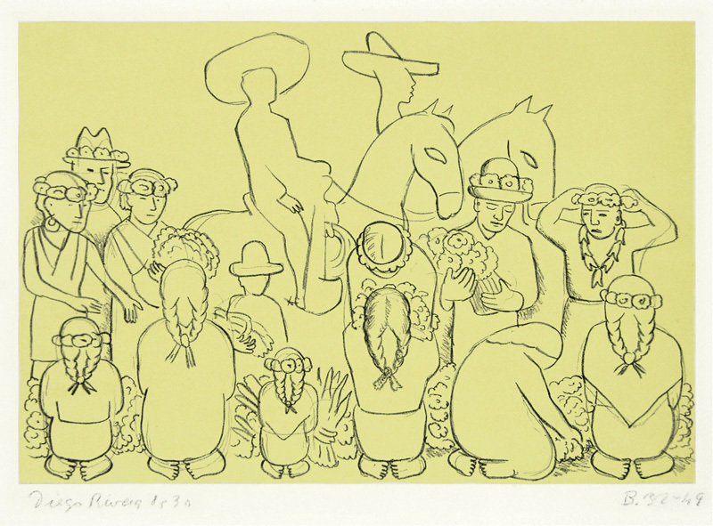 Flower Market by Diego Rivera Annex Galleries Fine Prints