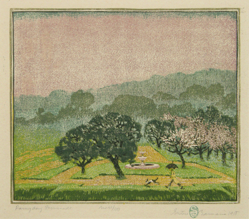 Rainy Day Promenade by Gustave Baumann