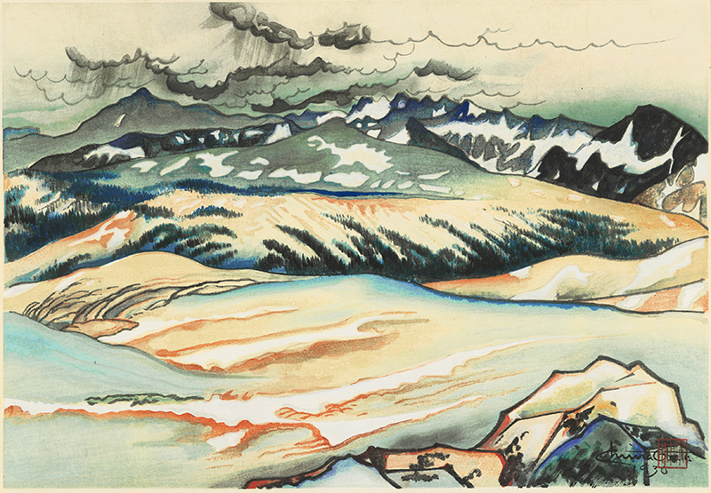Great Nature, Storm on Mount Lyell from Johnson Peak by Chiura Obata