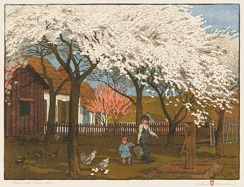 Plum and Peach Bloom by Gustave Baumann