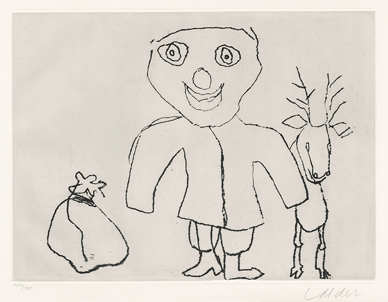 Untitled - Santa Claus (from the portfolio Santa Claus - A Morality, nine etchings to accompany e.e. cummings play) by Alexander Calder