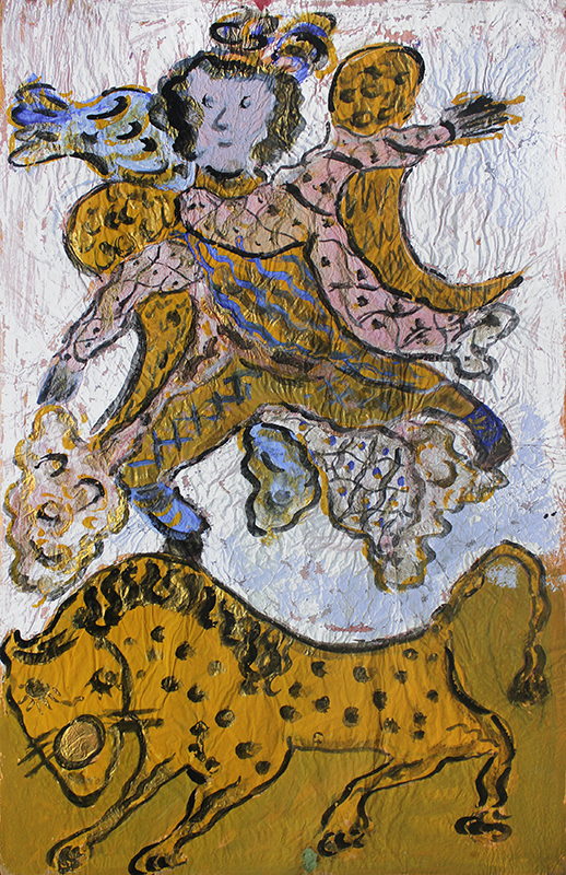 (Angel with bird standing atop a leopard) by Jesus Reyes Ferreira
