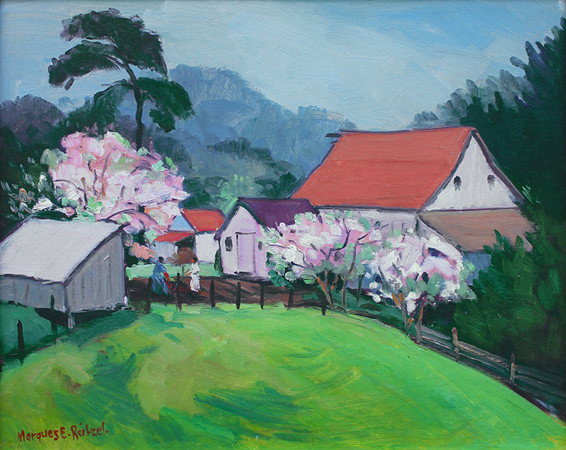 (landscape with farm) by Marques E. Reitzel