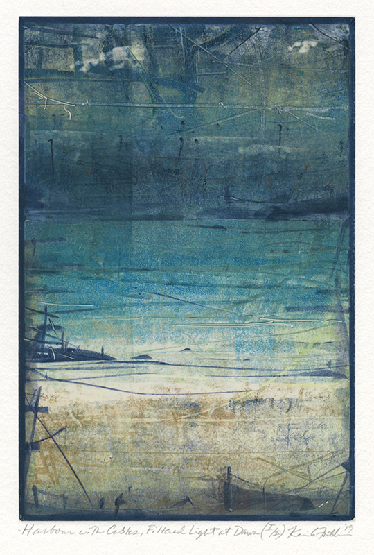 Harbour With Cables, Filtered Light at Dawn by Kevin Fletcher