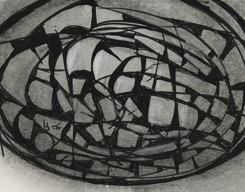 Untitled (gray and black web abstract) by Lowell Gooch Jenkins