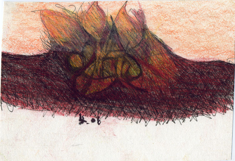 Untitled (purple and orange abstract) by Lowell Gooch Jenkins