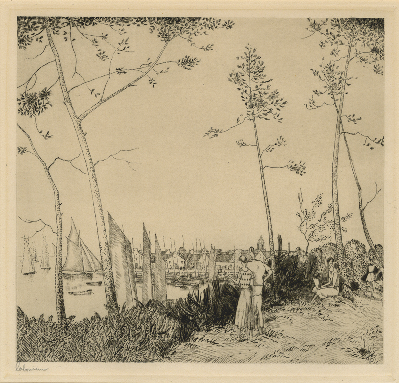 La Promenade sur le Port by Jean-Emile Laboureur
