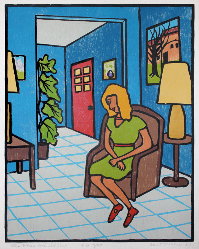 Blue Room with Red Door by Milton H. Hoehn