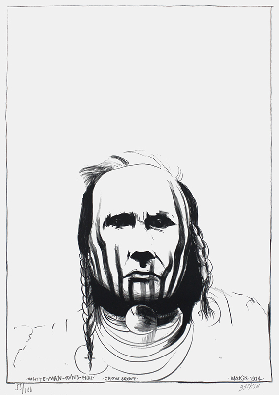 Crow Scout/White Man Runs Him by Leonard Baskin