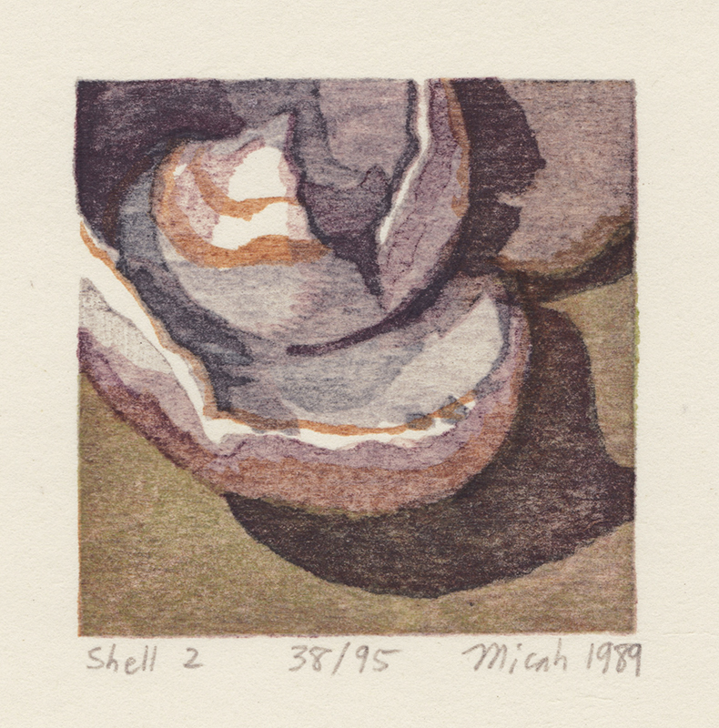 Shell Fragments, Book I - A Suite of Five Color Woodblock Prints by Micah Schwaberow