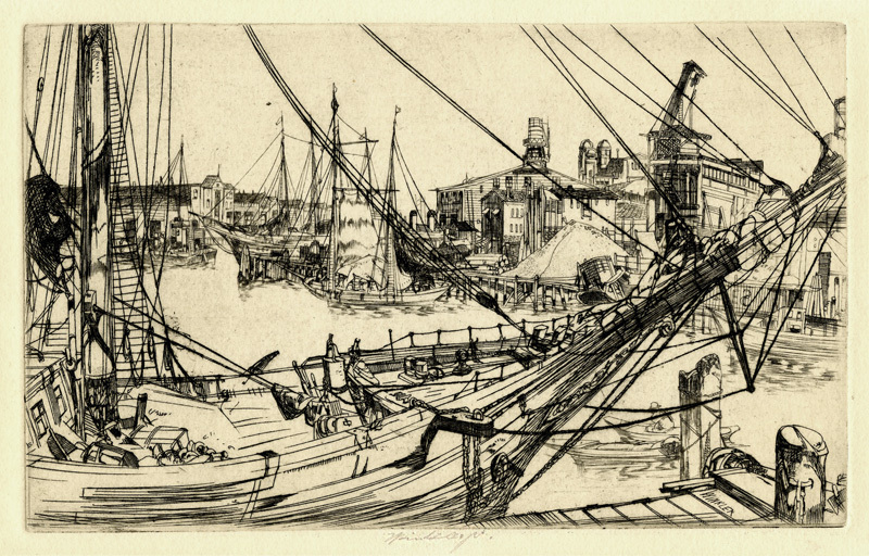 Mission Street Wharf (plate B, small) by John William Winkler