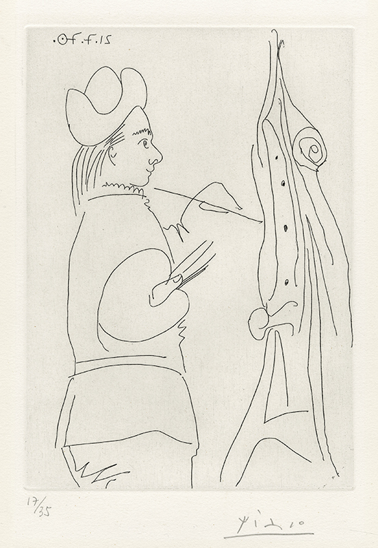 Le Peintre devant son chevalet - from Le Goût du Bonheur by Pablo Picasso