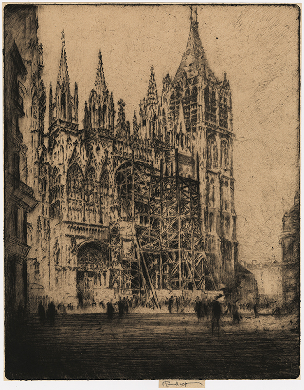 The West Front, Rouen Cathedral by Joseph Pennell