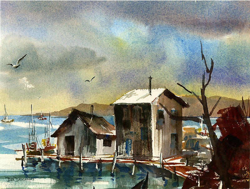 (wharf and fishing boats) by Dan Richard Dascallos