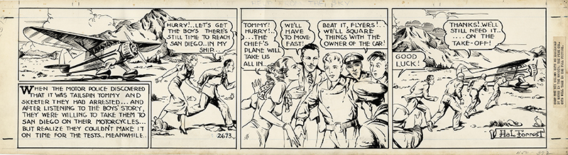 Help from the Sky! - Tailspin Tommy (original comic strip) by Harry Hal Forrest