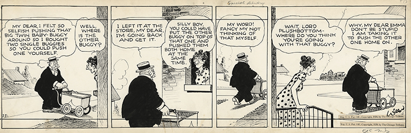 Special Delivery - Moon Mullins (original comic paste-up) by Frank Willard