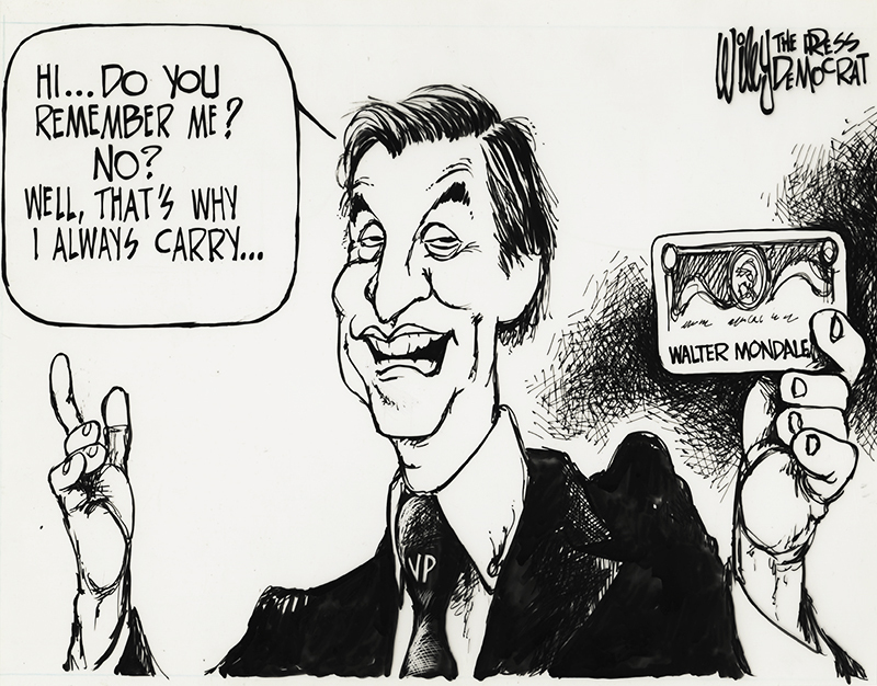 Walter Mondale (original editorial cartoon) by Wiley Miller
