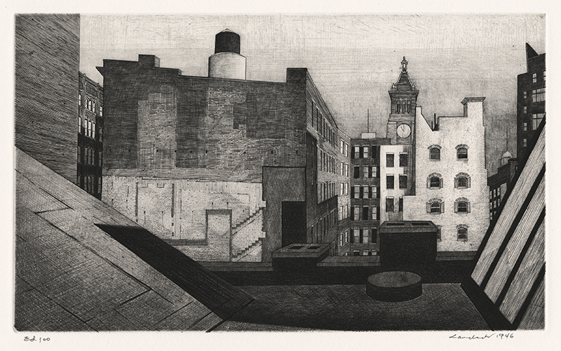 Rooftop, 14th Street by Armin Landeck