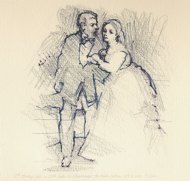8th Study for a 2nd Set of Drawings for Entre Nous by James Mahlon Rosen