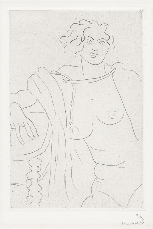 Figure assise, le bras droit appuye sur une table by Henri Matisse